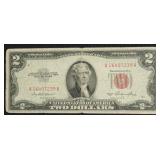 TWO DOLLAR RED SEAL US LEGAL TENDER VF