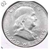1963 D CHOICE BU FRANKLIN HALF DOLLAR