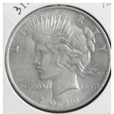 1922 PEACE DOLLAR XF