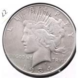 1934 D PEACE DOLLAR VF