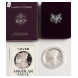 1991 PROOF SILVER EAGLE W BOX PAPERS