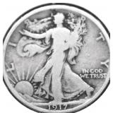 1917 WALKING HALF DOLLAR VG