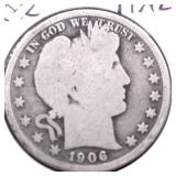1906 O BARBER HALF DOLLAR G