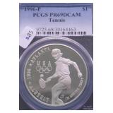 1996 P PCGS PF69DC TENNIS SILVER DOLLAR
