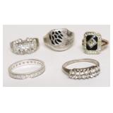5 STERLING RINGS