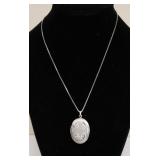 STERLING SILVER LOCKET AND CHAIN