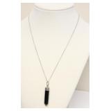 STERLING SILVER BLACK ONYX NECKLACE