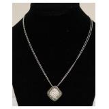 STERLING SILVER CZ/MARCACITE NECKLACE