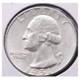 1951 CHOICE BU WASHINGTON QUARTER