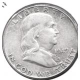 1949 FRANKLIN HALF DOLLAR VF