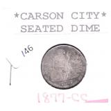 1877 CC SEATED DIME AG