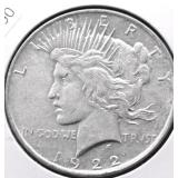 1922 PEACE DOLLAR XF
