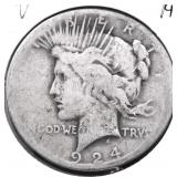 1924 PEACE DOLLAR VG