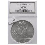 1995 D NGC MS70 CYCLING SILVER DOLLAR