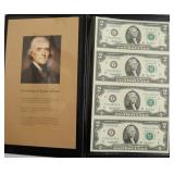 UNCUT CHEET OF 2 $ FEDERAL RESERVE NOTES