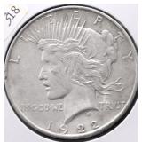 1922 D PEACE DOLLAR XF