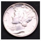 1943 CHOICE BU MERCURY DIME