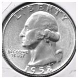 1958 GEM BU WASHINGTON QUARTER
