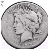 1922 PEACE DOLLAR AG