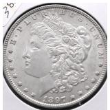 1897 MORGAN DOLLAR AU