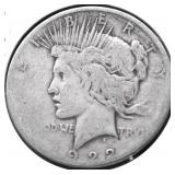 1922 PEACE DOLLAR VG