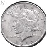 1922 PEACE DOLLAR XF