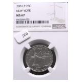 2002 P NGC MS67 NEW YORK QUARTER