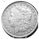 1891 O MORGAN DOLLAR VF