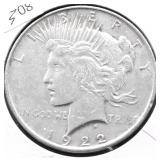 1922 PEACE DOLLAR XF