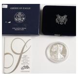 2007 PROOF SILVER EAGLE W BOX PAPERS