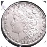 1881 S MORGAN DOLLAR AU