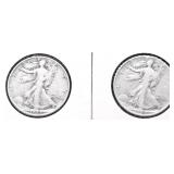 TWO WALKING HALF DOLLARS