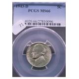 1943 D PCGS MS66 SILVER WAR NICKEL