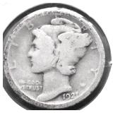 1921 MERCURY DIME VG