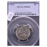 1947 PCGS MS64 JEFFERSON NICKEL