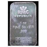 1  OZ .999 SILVER BAR