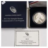 PROOF STAR SPANGLED BANNER SILVER DOLLAR W BOX PAP