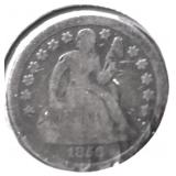 1856 S ABOVE SEATED DIME VERY RARE VG