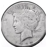 1922 S PEACE DOLLAR VG
