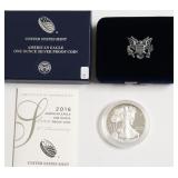 2016 PROOF SILVER EAGLE W BOX PAPERS