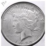 1922 PEACE DOLLAR VF