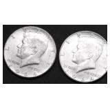 TWO 1964 KENNEDY HALF DOLLARS