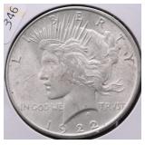 1922 CHOICE BU PEACE DOLLAR