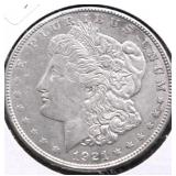 1921 D MORGAN DOLLAR XF
