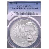 2017 P PCGS MS70 LIONS CLUB SILVER DOLLAR