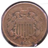 1864 TWO CENT PIECE G