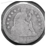 1857 O SEATED DIME AG