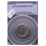 1973 S PCGS PF69DC ROOSEVELT DIME