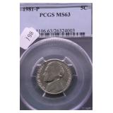 1981 P PCGS MS63 JEFFERSON NICKEL