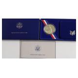 PROOF ELLIS ISLAND SILVER DOLLAR W BOX PAPERS